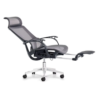 Chaise de bureau ergonomique en maille avec repose-pieds, chaise d'ordinateur inclinable réglable, chaise de direction