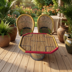 Hot Selling BS INTERNATIONAL BS-00132 Bamboo Furniture Good Quality <b>Chairs</b> Table Set Contemporary Design School Use Stool - Product Image 3