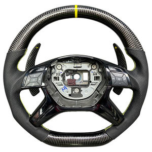 Pour mercedes-benz G E GL <span class=keywords><strong>ML</strong></span> classe W463 W166 <span class=keywords><strong>W163</strong></span> W212 2013-2018 <span class=keywords><strong>volant</strong></span> en cuir perforé en Fiber de carbone personnalisé - Product Image 1