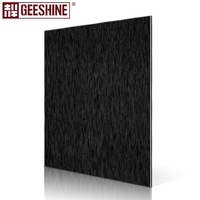 Panneau composite en aluminium revêtu de PVDF noir mat, feuille ACP, revêtement mural extérieur, 1220x2440x4mm
