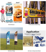 Impression de bannières et d'affiches en PVC, PP, PET, pour publicité commerciale en extérieur et en intérieur, sur des autocollants en vinyle promotionnels