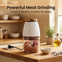 Mini robot culinaire électrique 300W, bol transparent sans BPA de 700 ml, commande à une touche, lame en acier inoxydable, hachoir à viande portable