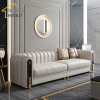 High-End Wohnzimmer Sofa Set Luxus möbel Holz Armlehne Leder 3 Sitz Sofa Sofas für Wohnzimmer Wohn möbel