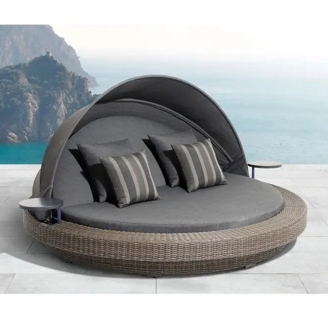 Impermeabile outdoor letto rotondo di alluminio spiaggia solarium
