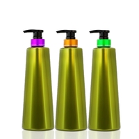 Bouteille PET conique à facettes vide de 750 ml avec pompe, idéale pour le shampoing, le gel douche et les contenants de liquides cosmétiques domestiques
