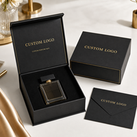 Boîte d'emballage de parfum personnalisée avec couvercle magnétique, boîte cadeau en papier rigide ivoire et insert ajusté pour flacon de parfum unique