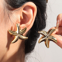 Nouvelles Boucles d'Oreilles Tendance Estivales Populaires Style Bohème Décontracté en Acrylique Étoile de Mer FS Unisexe pour Fête
