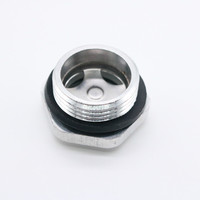 Jauge de réservoir d'huile hydraulique en aluminium en forme de dôme 3/4BSP avec traitement de surface lisse blanc Marque XZW