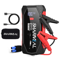 SHARMEAL 4-en-1 Démarreur de Batterie de Voiture 12V, Booster de Démarrage, Power Bank 2000A 7200mAh, Démarreur Portable pour Voiture