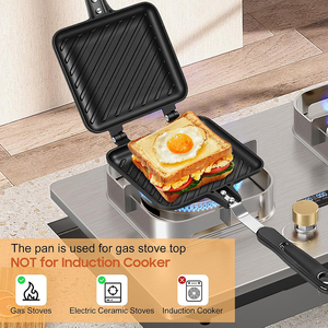Popular Portable Sandwich Cake Mold Aluminium Roasting <b>Pan</b> Outdoor Use Two Side Breakfast Sandwich <b>Grill</b> <b>Pan</b> - Product Image 4