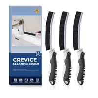 Brosse de nettoyage multifonctionnelle en plastique à poils durs pour les fentes, outil de nettoyage durable et écologique pour la salle de bain, l'évier, le robinet, les carreaux