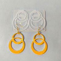 Moule en silicone YS pour boucles d'oreilles et pendentifs à anneaux imbriqués holographiques, conception laser en résine faite à la main, outils uniques pour la fabrication de bijoux