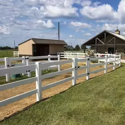 Индивидуальные два/три/четыре рельса ПВХ забор для лошадей, ранчо забор с ПВХ воротами