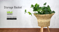 Hyacinth Pot Bunga Bulat Anyam Dalam Ruangan & Penanam Berdiri dengan Kaki Bisa Dilepas