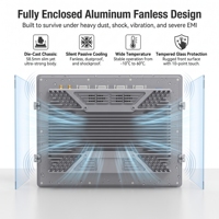 Computadora con Pantalla Táctil de 12.1 Pulgadas Sin Ventilador, CPU J6412 N100 I3-4005U, Doble LAN, COM, USB, HD, HMI, Panel de Control Industrial