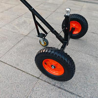 Chariot de remorque avec boule d'attelage de 1-7/8 pouces et pneus pneumatiques de 1/2 pouce, en acier noir thermolaqué