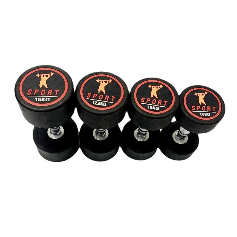 Round Head rubber-coated dumbbell unit price per kg