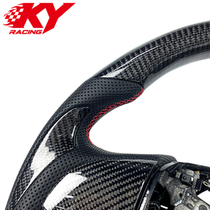 Volant sport racing en cuir et fibre de carbone personnalisé, compatible avec Honda Fit GK5 XRV Jazz Odyssey HRV - Product Image 2