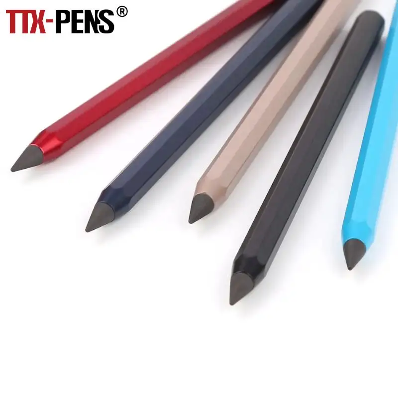 Ttx Metalen Inktloze Potlood Metalen Pen Uitwisbare Bordpen Herbruikbaar Eeuwig Potlood Zonder Slijpen