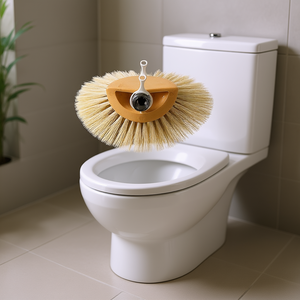 Cepillo de limpieza giratorio con cerdas naturales para limpiar el inodoro - Product Image 3