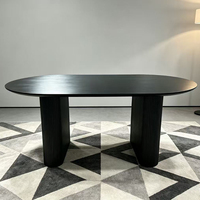 Table à manger en bois moderne minimaliste ovale 6 places écologique