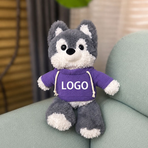 Nuevo Peluche de <span class=keywords><strong>Lobo</strong></span> y Husky, Juguete de Peluche Suave, Almohada para Dormir para Niños, Logotipo Personalizado Disponible - Product Image 2