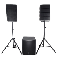 Système de sonorisation actif avec subwoofer 18 pouces et deux enceintes professionnelles de 4 pouces, modèle exclusif, système audio DJ pour événements en extérieur