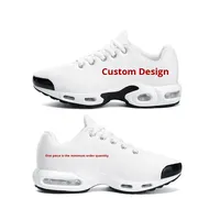 Zapatos deportivos de tejido volador de estación independiente americana Europea cojín de aire de encaje frontal personalizado malla transpirable cómoda