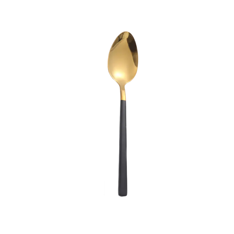 EVD Black And Gold Plated Flatware Stainless Steel Fork Knife Spoon Cutlery Set