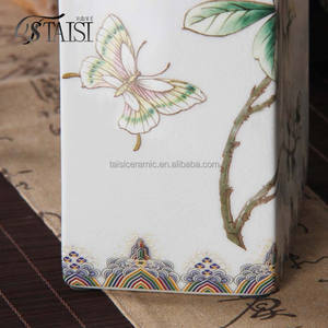 Florero con forma <span class=keywords><strong>de</strong></span> <span class=keywords><strong>libro</strong></span> pintado a mano V290, jarrón <span class=keywords><strong>de</strong></span> mesa <span class=keywords><strong>de</strong></span> porcelana <span class=keywords><strong>de</strong></span> cerámica tradicional china para el hogar - Product Image 4