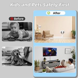 Canalina per Cavi in Silicone Bianco Conwang 15*10mm, Copricavi Autoadesivo per TV, Nascondiglio Cavi da Parete 1m - Product Image 5