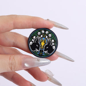 Çiçek yarasa emaye Pin Spooky Creepy yarasa gece yarısı kabus broş yaka rozeti cadılar bayramı takı hediye toptan - Product Image 4