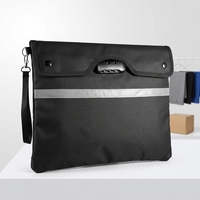 Sac ignifuge à 10 couches de matériaux isolants thermiques pour documents, sac ignifuge pour argent liquide avec fermeture éclair et bande réfléchissante