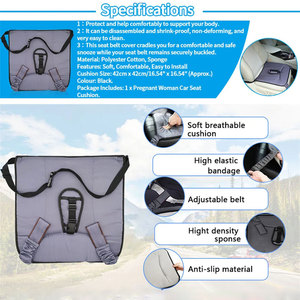 SUNNUO Safeguard, Cojín Ajustador de Cinturón de Seguridad para Asiento de Coche para Bebés, Fundas de Asiento de Coche para Maternidad - Product Image 4