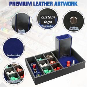 <span class=keywords><strong>Grand</strong></span> <span class=keywords><strong>RPG</strong></span> Accessoires Cadeaux Rangement miniature 4 en 1 <span class=keywords><strong>Jeu</strong></span> Dices Holder Case DND Dice Tray Tower Storage Box - Product Image 2