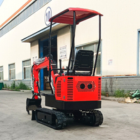 Mini-excavatrice à flèche pivotante de 1 tonne avec godet, moteur Yanmar personnalisé, petite machine, livraison gratuite, certifiée CE/EPA