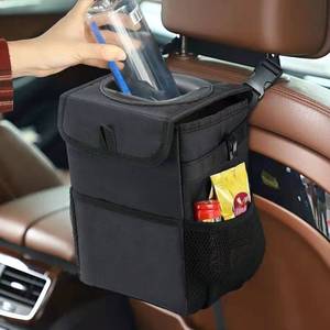 Waterproof Car Trash back seat car accessories 3 Gallon Waterproof oxford trash garbage bin can with lid auto waste bins