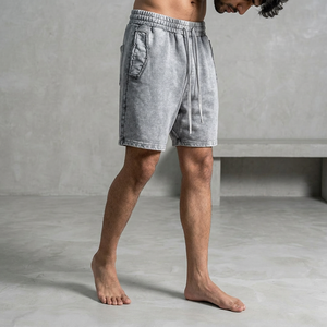 Short décontracté d'été lavé à l'acide personnalisé de haute qualité respirant imprimé OEMODM devant plat Streetwear cordon expédition DDP - Product Image 1