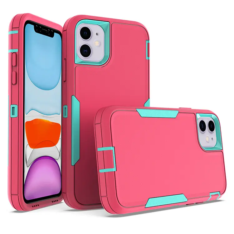 Commute Phone Case For Iphone 11 Pro 3 In 1 Tpu Pc Double Layer Bumper Cover For Iphone 11 13 Pro Max 14 Plus 12 Case Rugged