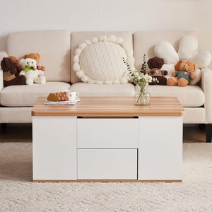 Cross-border multi-functional height-adjustable coffee <b>table</b>/dining <b>table</b>, suitable for <b>small</b> apartments, living room, large - Product Image 1