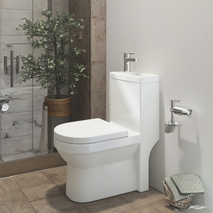 Unità <span class=keywords><strong>Bagno</strong></span> Completa Tre in Uno per Servizi Igienici Commerciali con WC, Lavabo e Vasca - Product Image 2