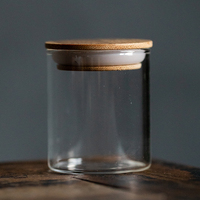 Pot de rangement en verre borosilicate haute résistance avec couvercle, résistant à la chaleur, pour collations, céréales, porte-bougies, transparent et minimaliste