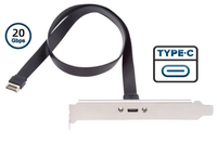 Cable plano USB 3.2 Gen2x2 de 20 Gbps, cable de extensión con conector de placa base Tipo-E de 20 pines a ranura PCI hembra Tipo-C, 10 Gbps