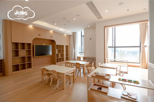 ตู้เก็บของไม้สำหรับเด็กก่อนวัยเรียนเฟอร์นิเจอร์2ชั้นวางแบบโค้ง - Product Image 6