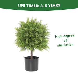 PZ-1-165 ขายร้อนFauxสีเขียวซีดาร์ใบTopiaryรูปBall <span class=keywords><strong>Tree</strong></span>ประดิษฐ์ในหม้อสําหรับตกแต่งในร่ม - Product Image 3