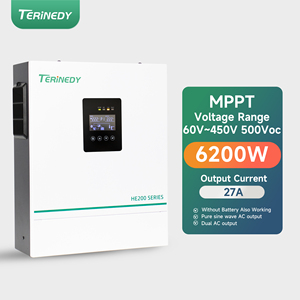 Convertisseur <span class=keywords><strong>solaire</strong></span> hybride 6,2 kW, convertisseur <span class=keywords><strong>solaire</strong></span> hors réseau et connecté au réseau 48V avec contrôleur de charge <span class=keywords><strong>solaire</strong></span> <span class=keywords><strong>MPPT</strong></span> pour usage domestique - Product Image 1