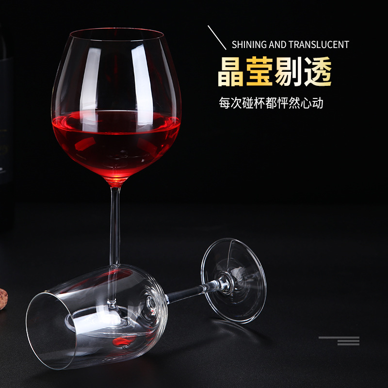 support custom logo 660ml red wine glass sandblasting process crystal glass