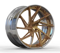 Juego de 2 Ruedas Forjadas de 18-22 Pulgadas, 5x112, Aleación de Aluminio 6061-T6, Acabado Bronce Pulido, Diseño Cóncavo, Personalizadas para Mercedes, Nuevas, 25mm