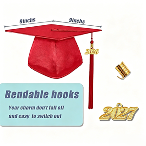 ชุดครุยสีแดงเงาพร้อมพู่ห้อย ปี 2026 สำหรับโรงเรียนมัธยม มหาวิทยาลัย และปริญญาตรี - Product Image 4