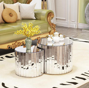 Luxury Convertible Silver Modern Coffee Table with Adjustable Height <b>Small</b> Size for Living Room Home Furniture - Product Image 1